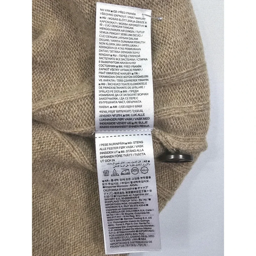 Banana Republic Mock Neck 1/4 Button Sweater Mens L‎ 80% Recycled Italian Wool